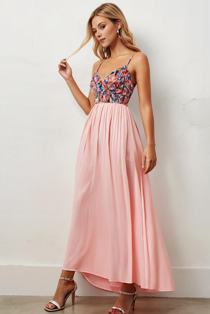sequin bodice tulle high low evening dress with ribbon waist 145269