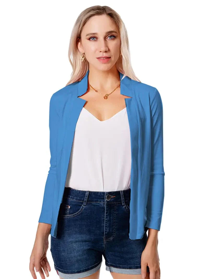Sophisticated Split Front Blazer with Long Sleeves