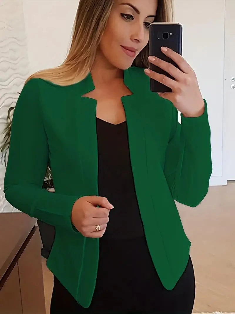 Sophisticated Split Front Blazer with Long Sleeves
