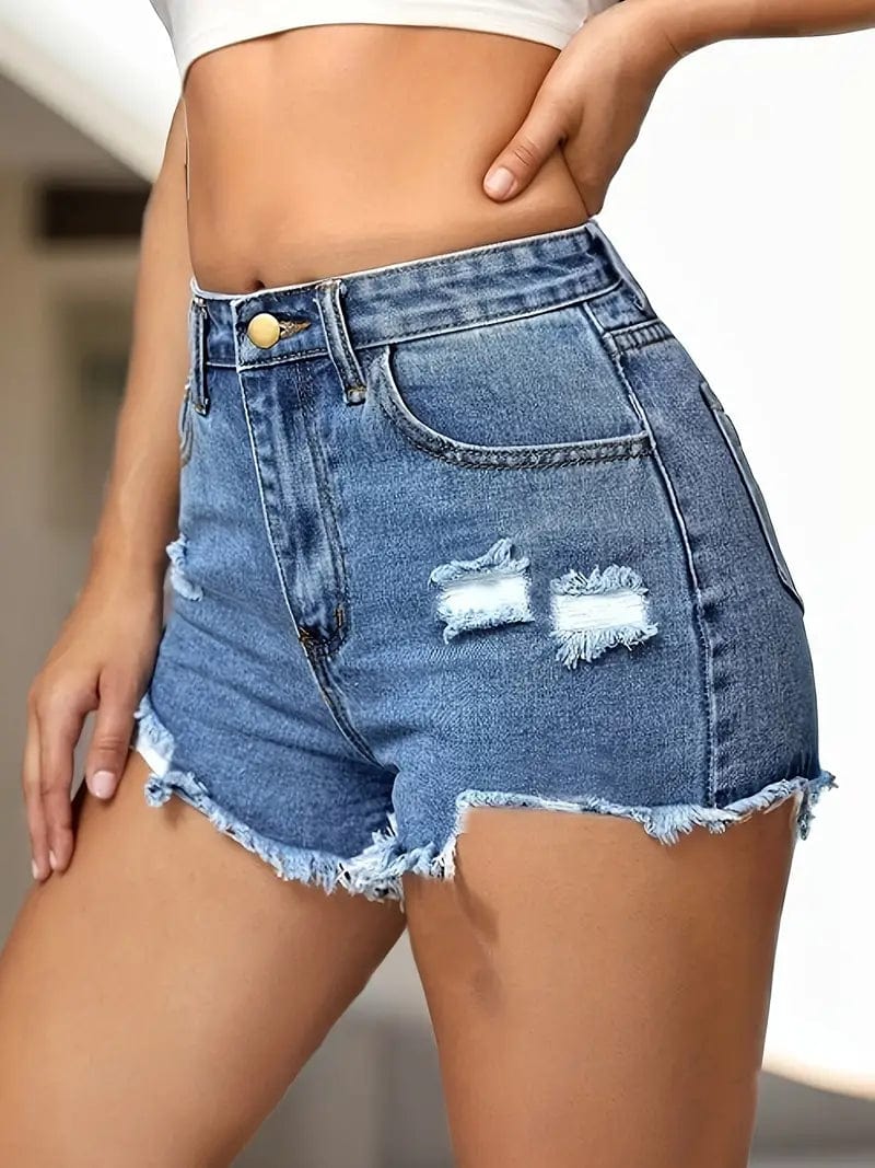 Stylish High-Waisted Denim Shorts for Effortless Summer Vibes