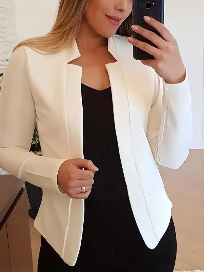 Sophisticated Split Front Blazer with Long Sleeves