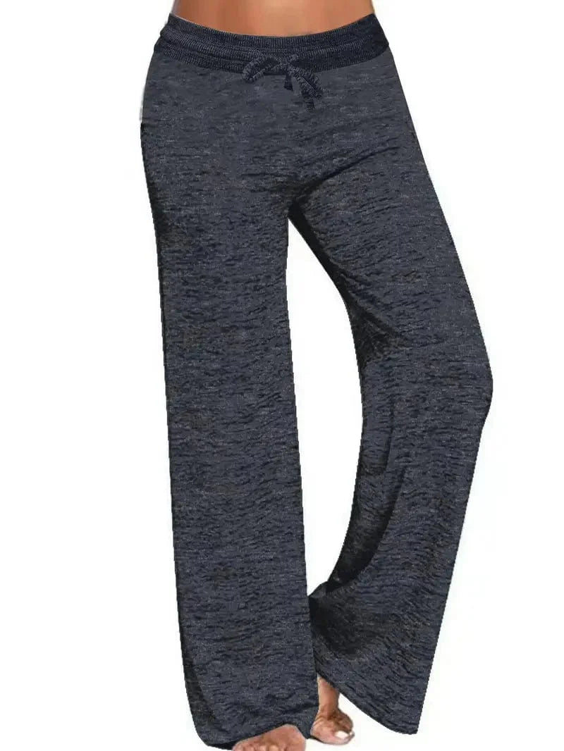 Relaxed Fit Drawstring Trousers, Loose Fit Pants Ideal for Spring & Autumn, Women's Apparel