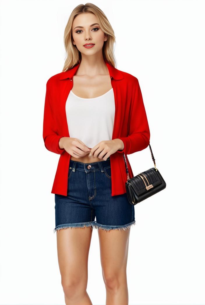 women s solid open front blazer with long sleeves for office wear 139363