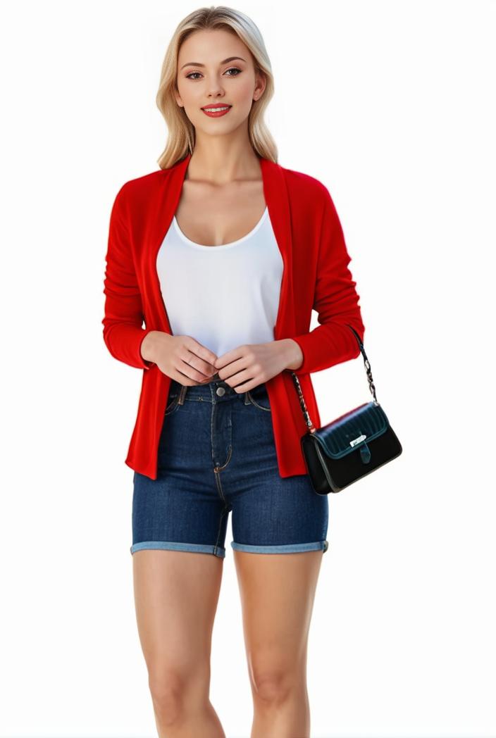 women s solid open front blazer with long sleeves for office wear 139368