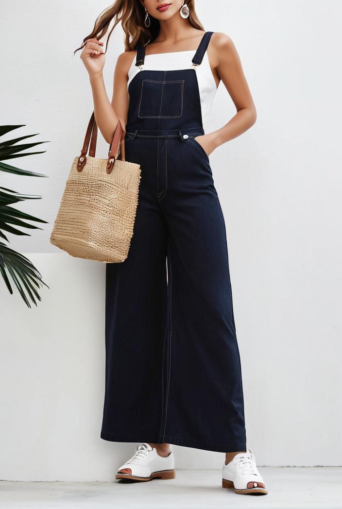 boho sleeveless long jumpsuit with pockets women s casual baggy overall 142205
