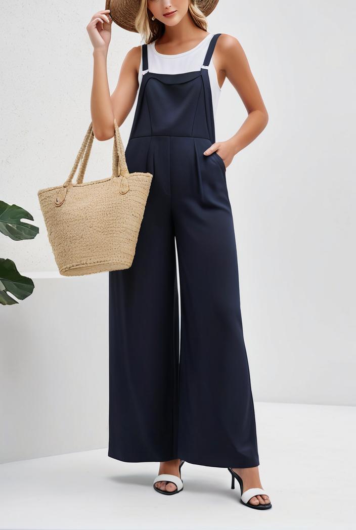boho sleeveless long jumpsuit with pockets women s casual baggy overall 142207