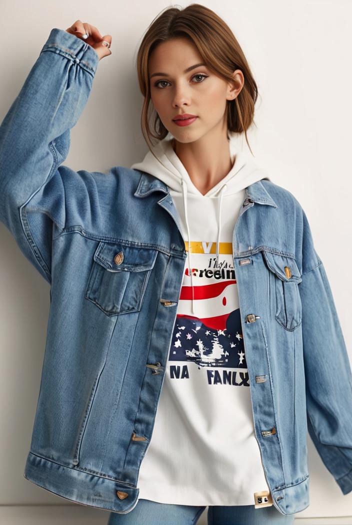 denim coat with flap pockets and lapel casual women s jacket in blue 149021