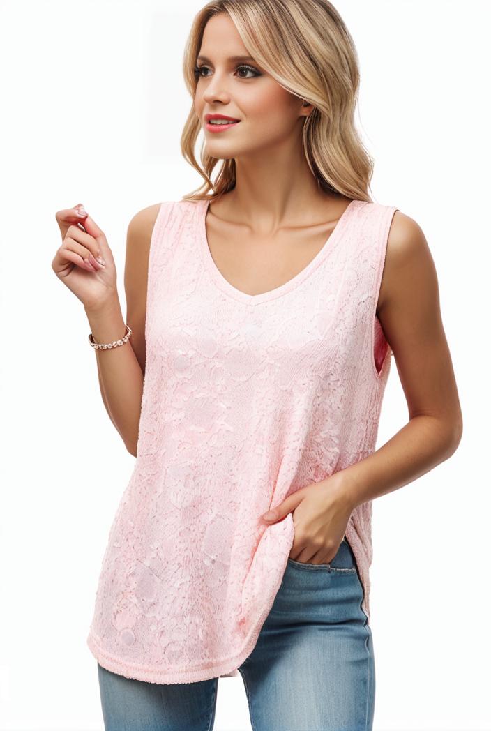 tops pleated hollow square neck sleeveless tank top 104273
