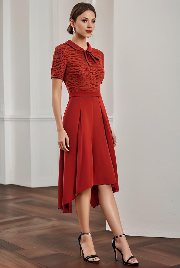 deep v neck lace chiffon bridesmaid dress with asymmetrical hem 128884