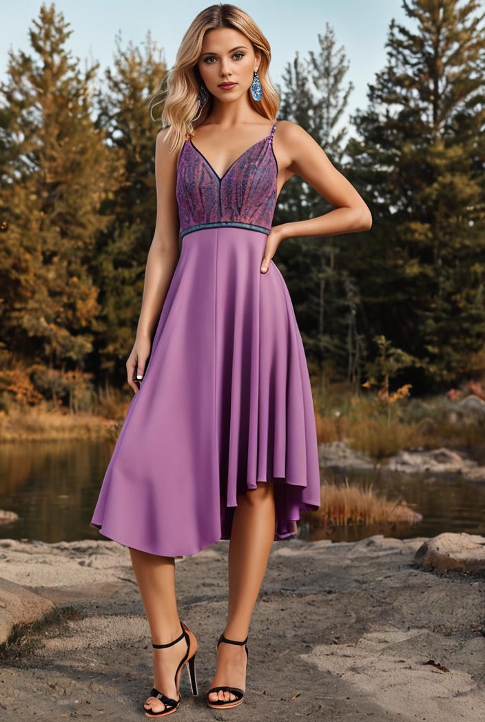 deep v neck lace chiffon bridesmaid dress with asymmetrical hem 128916