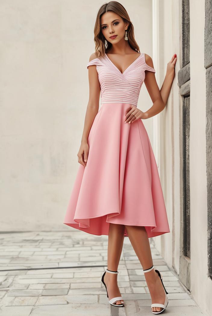 deep v neck lace chiffon bridesmaid dress with asymmetrical hem 128948