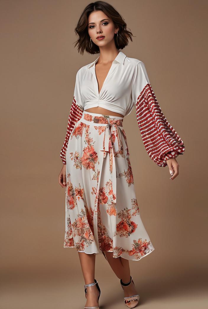floral peacock print long sleeve loose swim robe beach cover up coat 136785