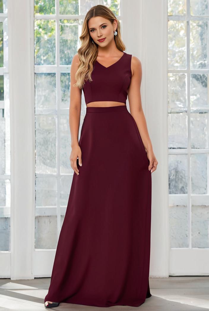 flowy chiffon one shoulder with three straps bridesmaid dress 137390