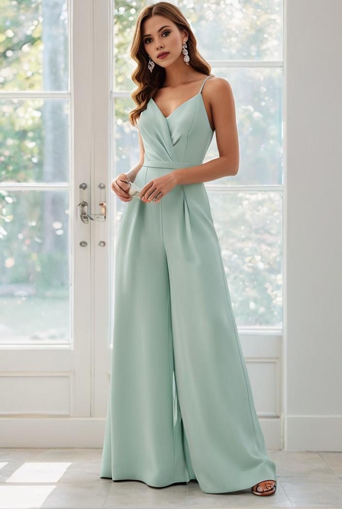 flowy chiffon one shoulder with three straps bridesmaid dress 137396