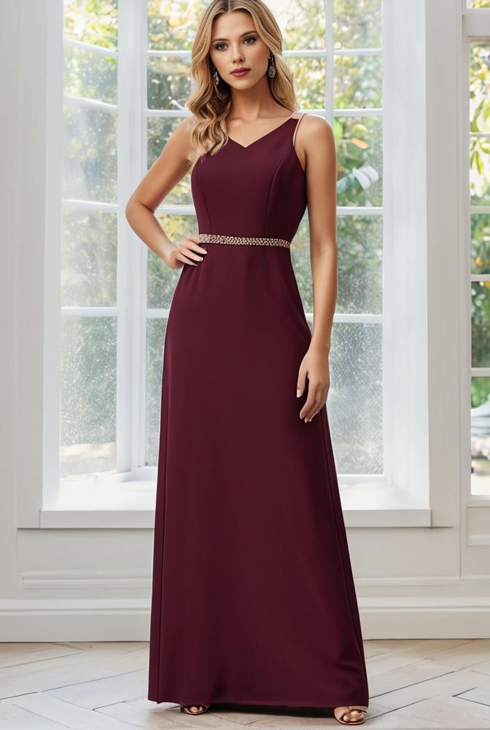 flowy chiffon one shoulder with three straps bridesmaid dress 137403