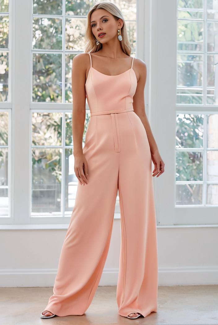 flowy chiffon one shoulder with three straps bridesmaid dress 137444