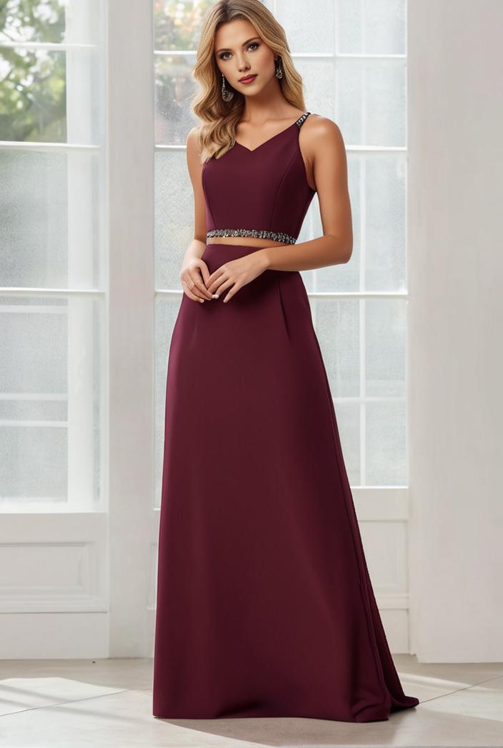 flowy chiffon one shoulder with three straps bridesmaid dress 137450