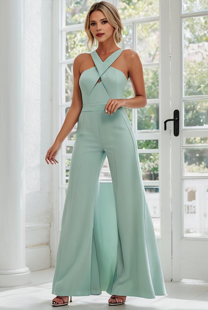 flowy chiffon one shoulder with three straps bridesmaid dress 137469