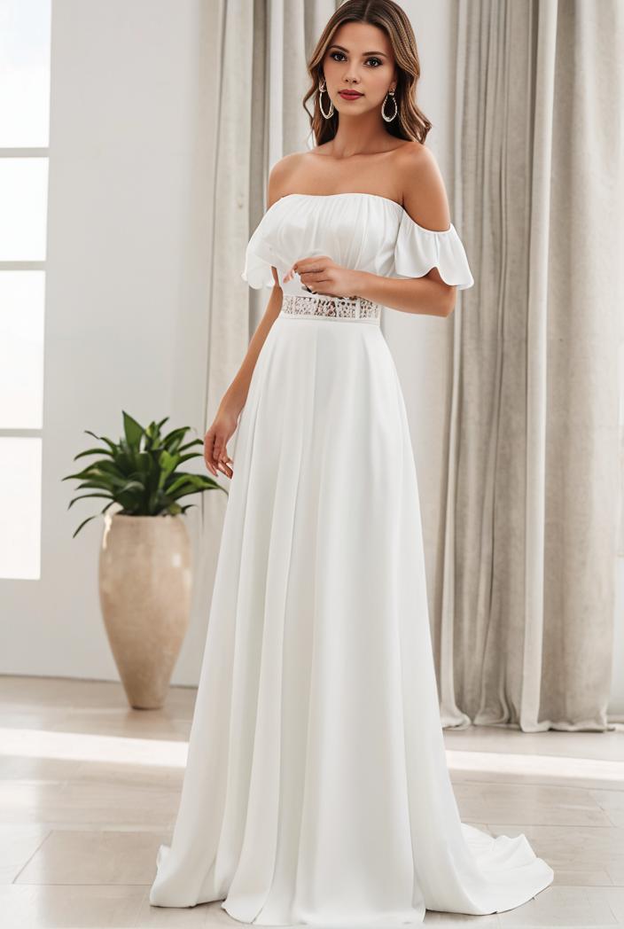 off shoulder spaghetti strap a line maternity dress 141298