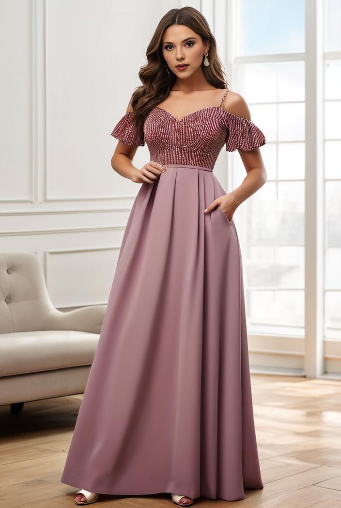 off shoulder spaghetti strap a line maternity dress 141367