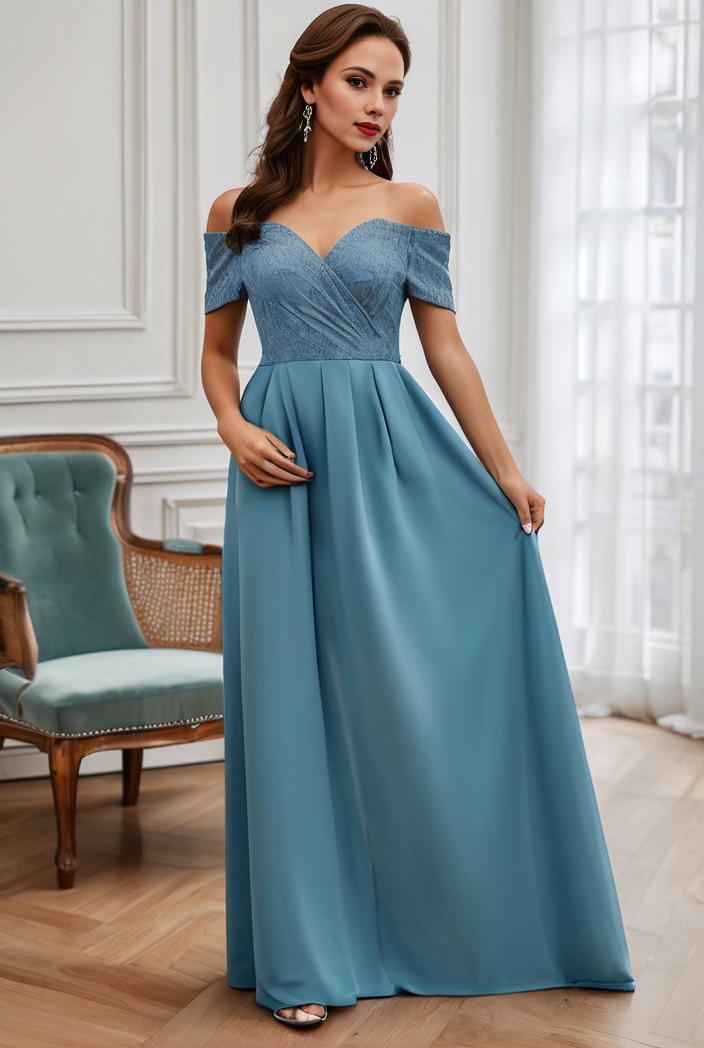 off shoulder spaghetti strap a line maternity dress 141375
