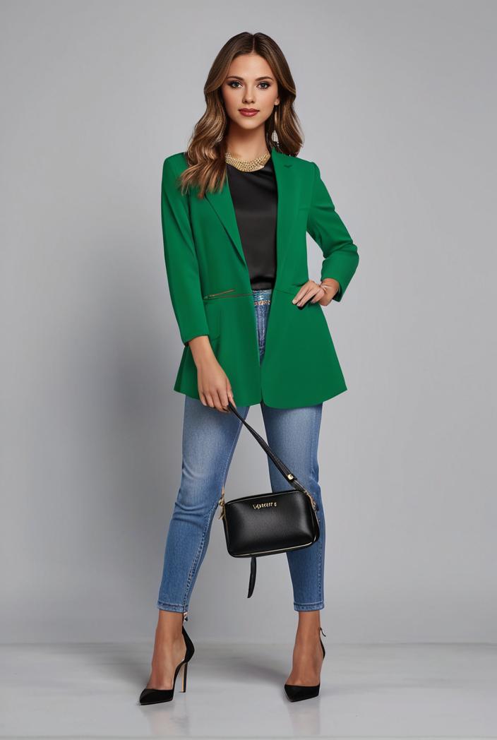office work lapel stylish button front blazer 141473