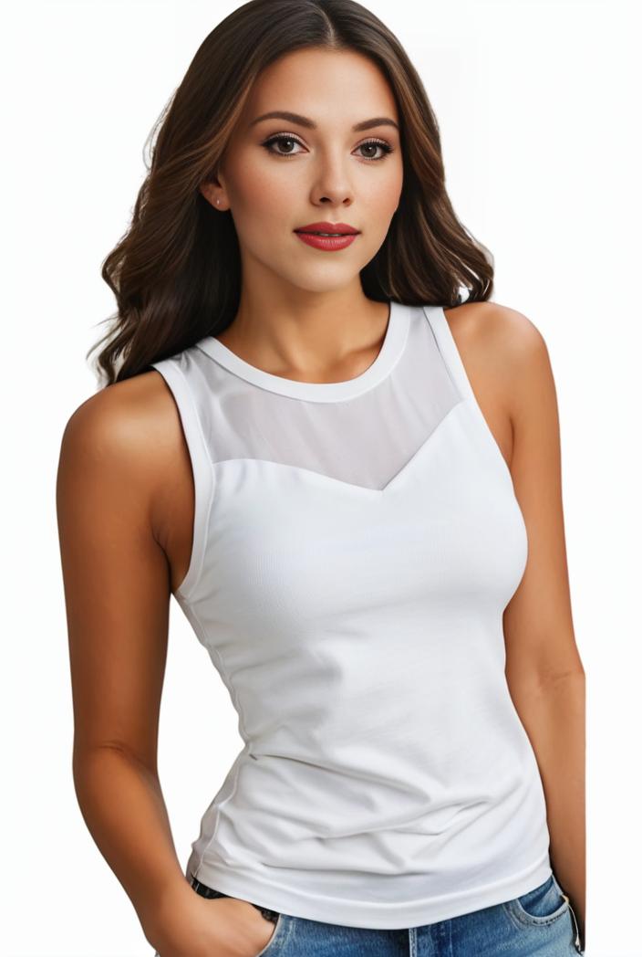 plus size basic tank top women s plus plain round neck medium stretch tank top 143614