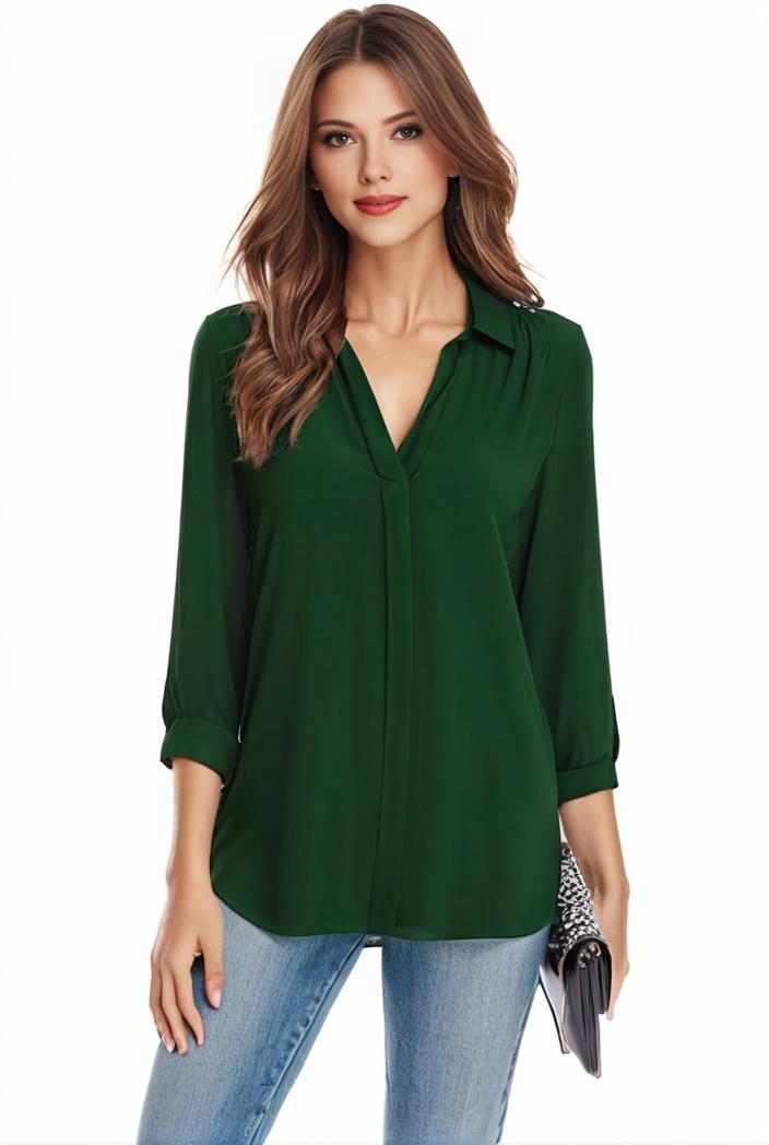 plus size casual blouse women s plus solid half sleeve turn down collar tunic top 143764