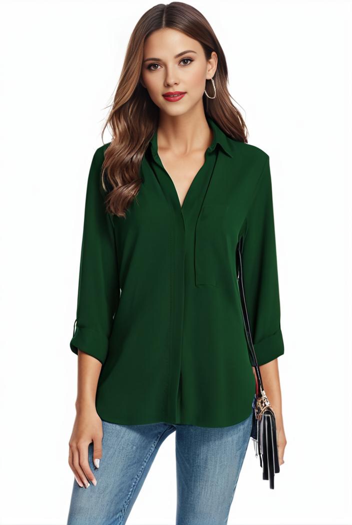 plus size casual blouse women s plus solid half sleeve turn down collar tunic top 143768