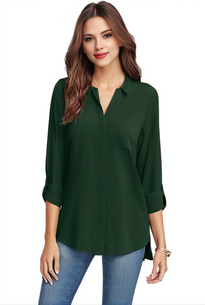 plus size casual blouse women s plus solid half sleeve turn down collar tunic top 143769