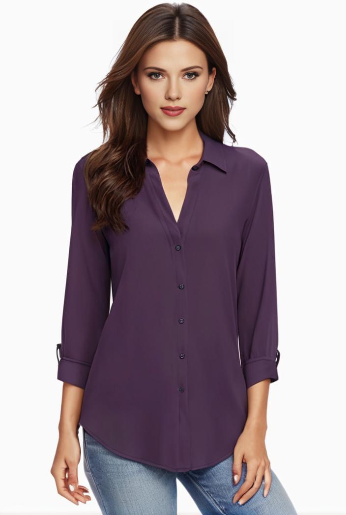 plus size casual blouse women s plus solid half sleeve turn down collar tunic top 143771