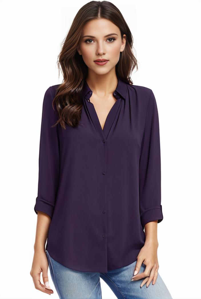 plus size casual blouse women s plus solid half sleeve turn down collar tunic top 143776