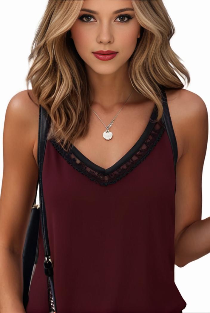 plus size casual cami top women s plus plain contrast mesh v neck semi sheer cami top 143788