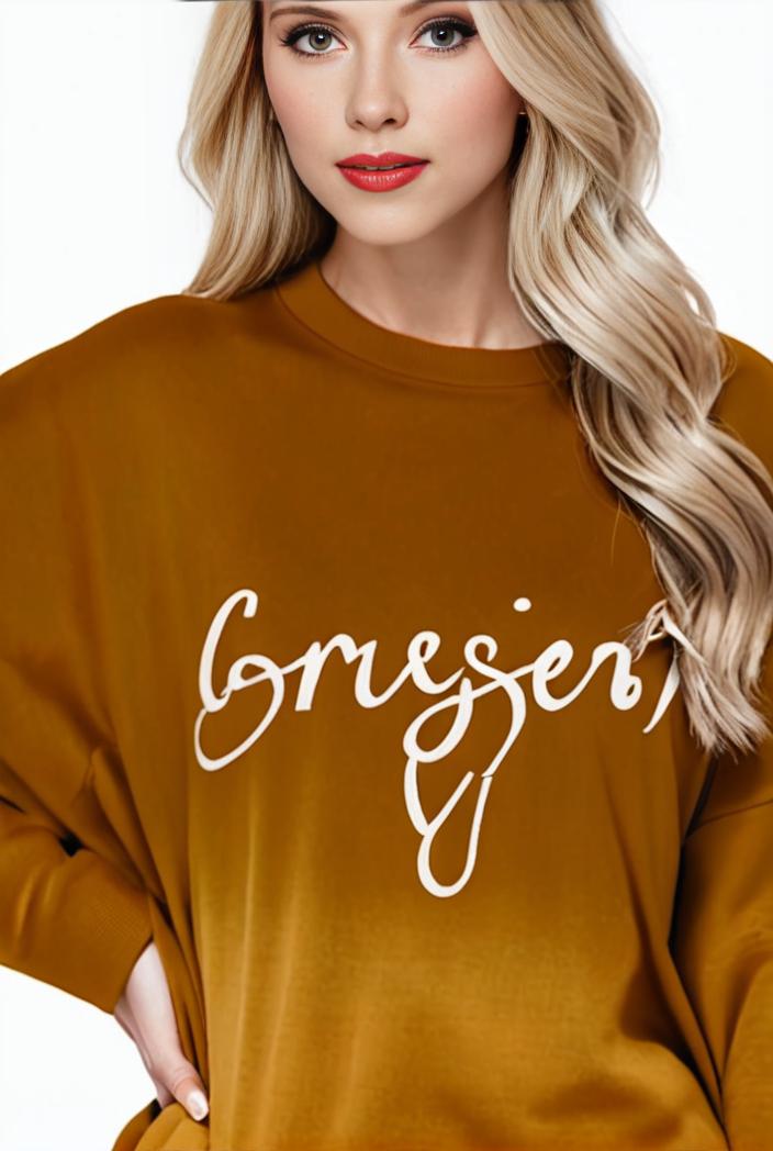 plus size casual sweatshirt women s plus ombre letter heart print raglan sleeve round neck slight stretch pullover sweatshirt 144164