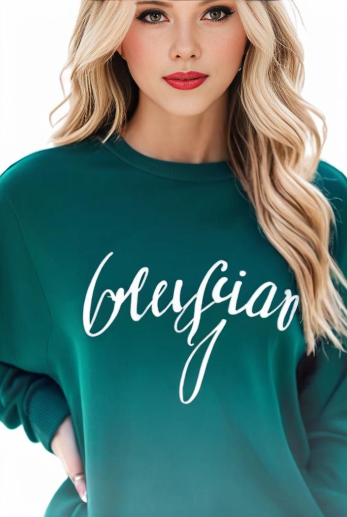 plus size casual sweatshirt women s plus ombre letter heart print raglan sleeve round neck slight stretch pullover sweatshirt 144174