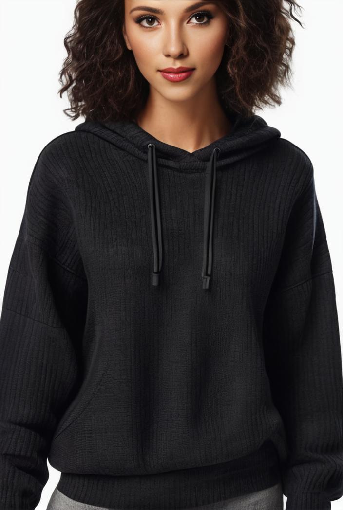 plus size casual sweatshirt women s plus solid waffle long sleeve drawstring hooded pullover sweatshirt with kangaroo pockets casual tops for fall winter women s clothing 144215