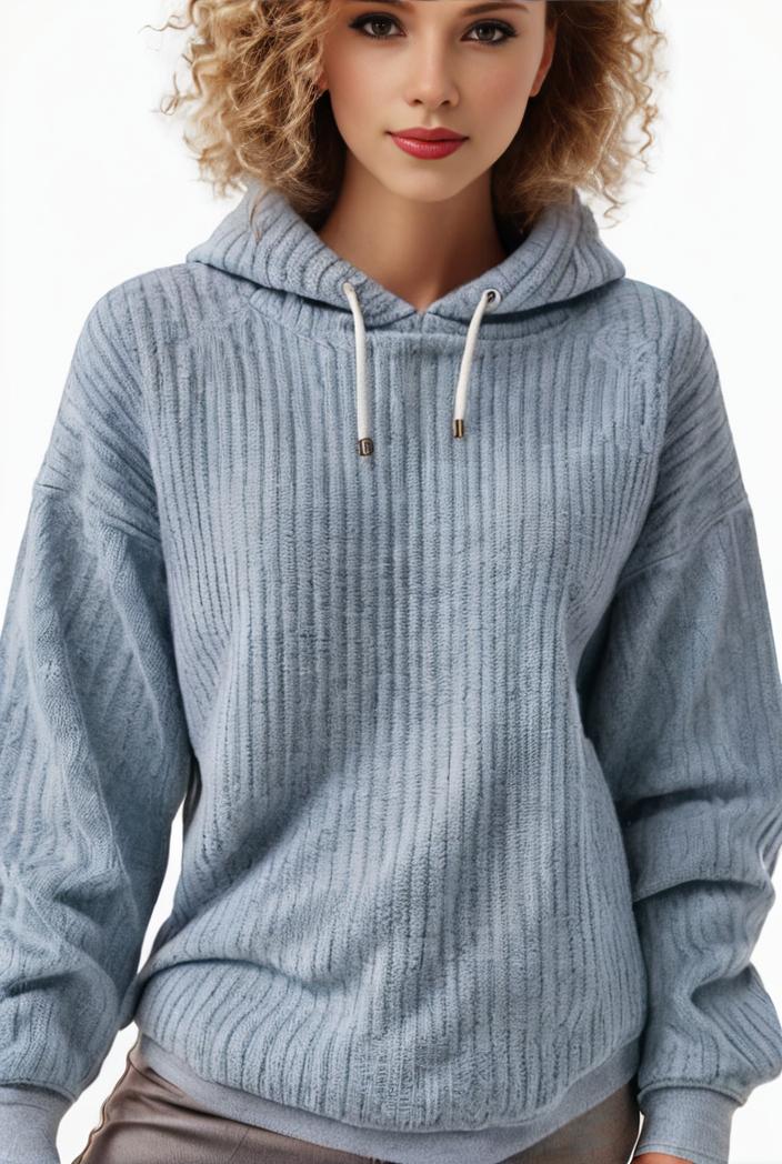 plus size casual sweatshirt women s plus solid waffle long sleeve drawstring hooded pullover sweatshirt with kangaroo pockets casual tops for fall winter women s clothing 144224