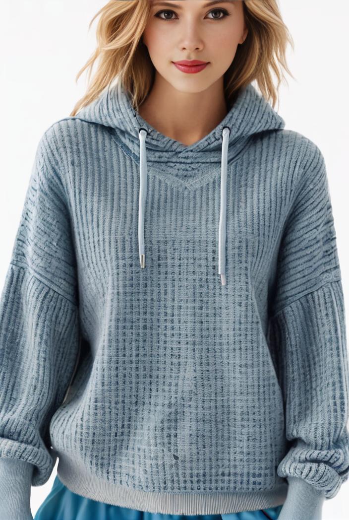 plus size casual sweatshirt women s plus solid waffle long sleeve drawstring hooded pullover sweatshirt with kangaroo pockets casual tops for fall winter women s clothing 144226