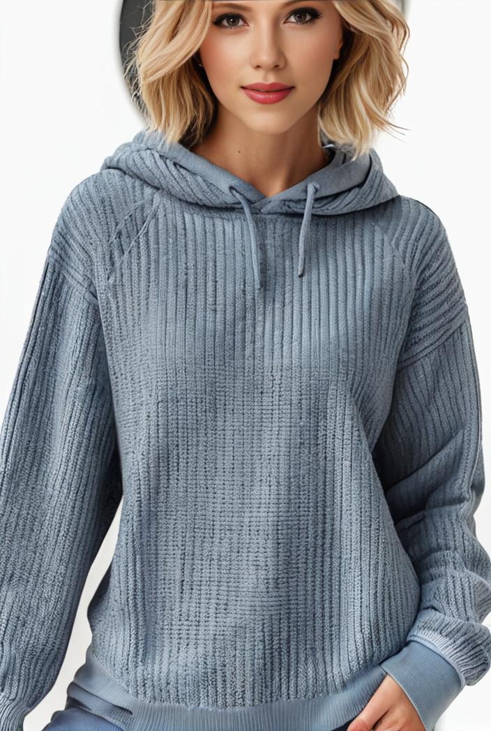 plus size casual sweatshirt women s plus solid waffle long sleeve drawstring hooded pullover sweatshirt with kangaroo pockets casual tops for fall winter women s clothing 144228