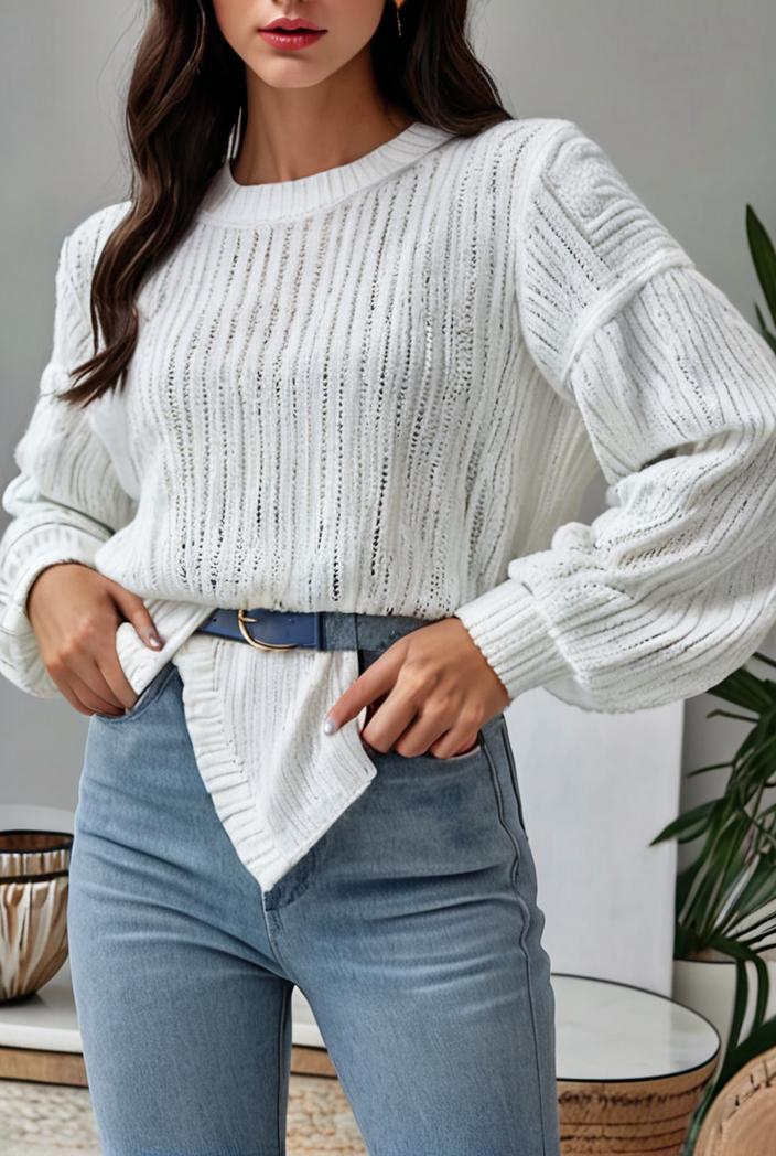 plus size casual sweatshirt women s plus solid waffle pattern long sleeve round neck sweatshirt 144246