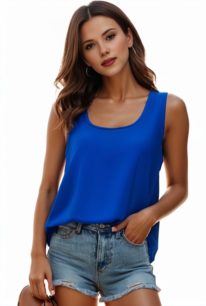 plus size casual tank top women s plus solid square neck pleated medium stretch tank top 144473