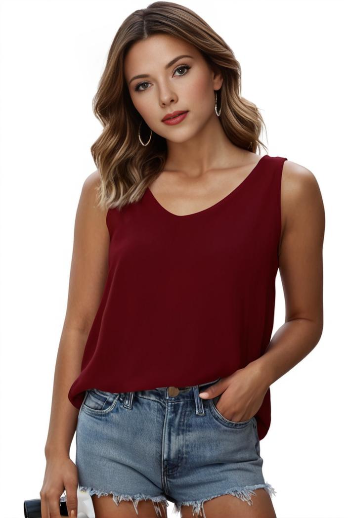 plus size casual tank top women s plus solid square neck pleated medium stretch tank top 144475