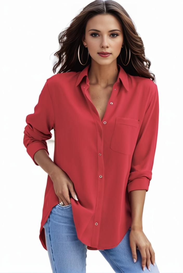 plus size formal shirt women s plus plain long sleeve turn down collar button up workwear shirt 146096