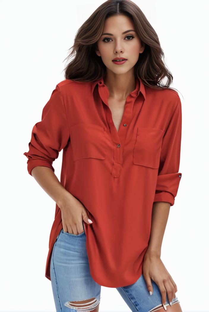 plus size formal shirt women s plus plain long sleeve turn down collar button up workwear shirt 146098