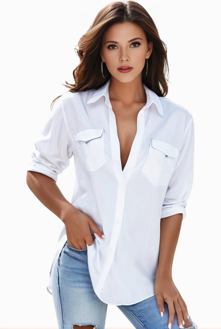 plus size formal shirt women s plus plain long sleeve turn down collar button up workwear shirt 146102