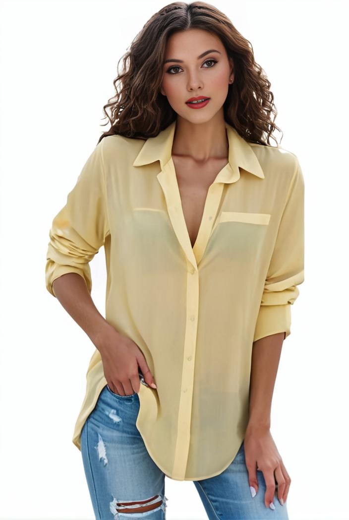 plus size formal shirt women s plus plain long sleeve turn down collar button up workwear shirt 146109