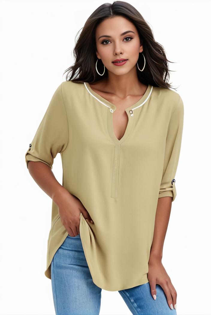 plus size formal shirt women s plus plain long sleeve turn down collar button up workwear shirt 146113