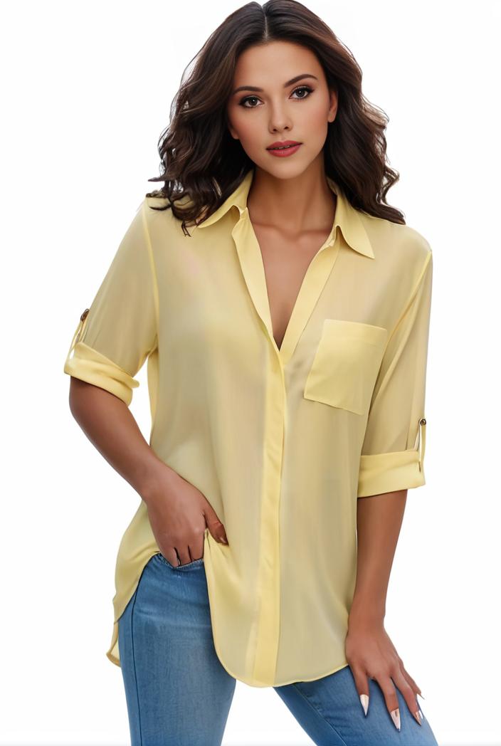 plus size formal shirt women s plus plain long sleeve turn down collar button up workwear shirt 146116