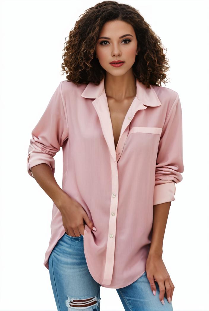 plus size formal shirt women s plus plain long sleeve turn down collar button up workwear shirt 146134