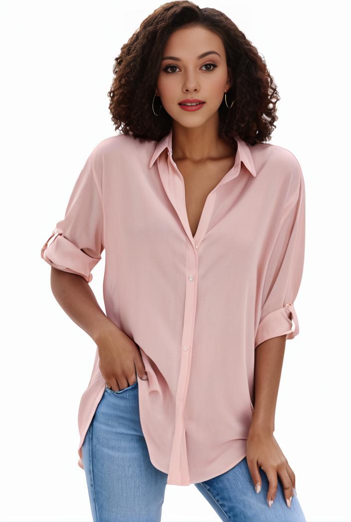 plus size formal shirt women s plus plain long sleeve turn down collar button up workwear shirt 146138